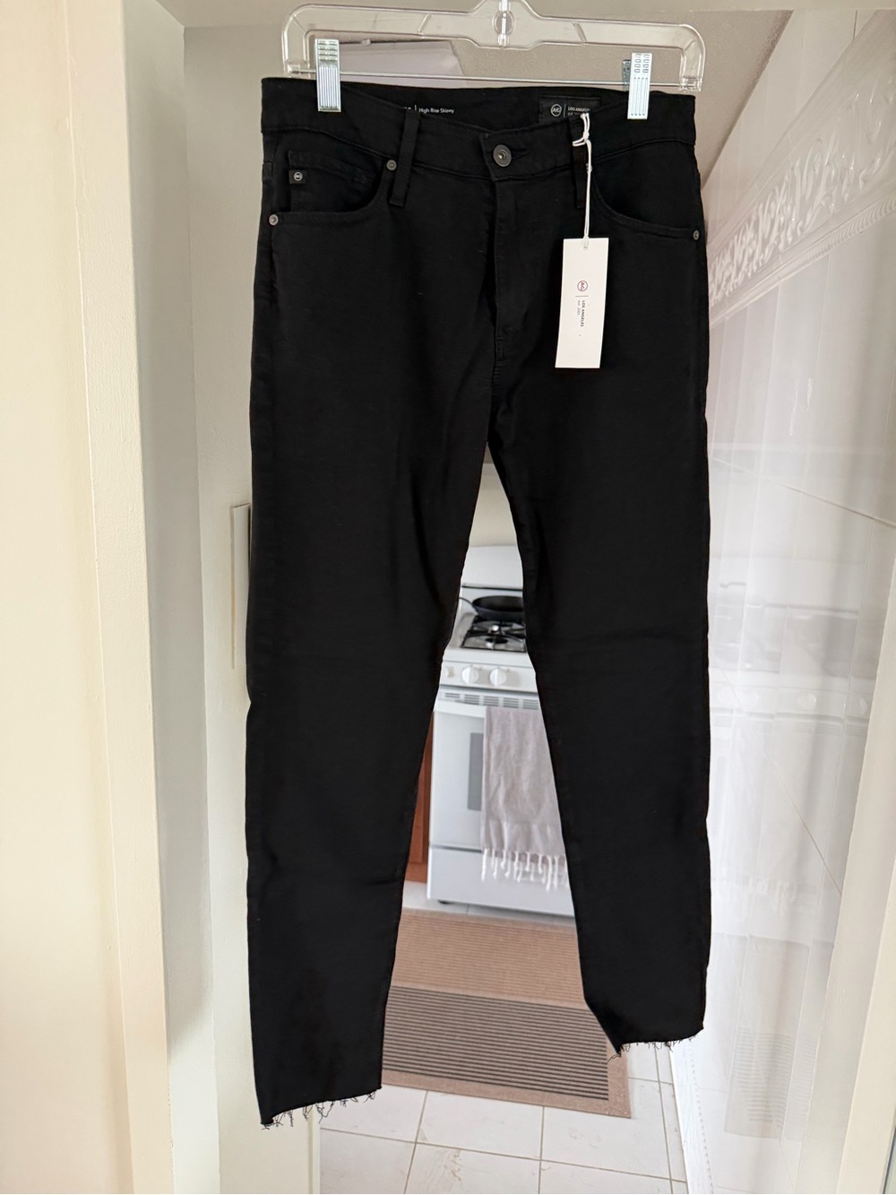 Ag Adriano Goldschmied women’s Farrah ankle high rise skinny Black Jeans NWT